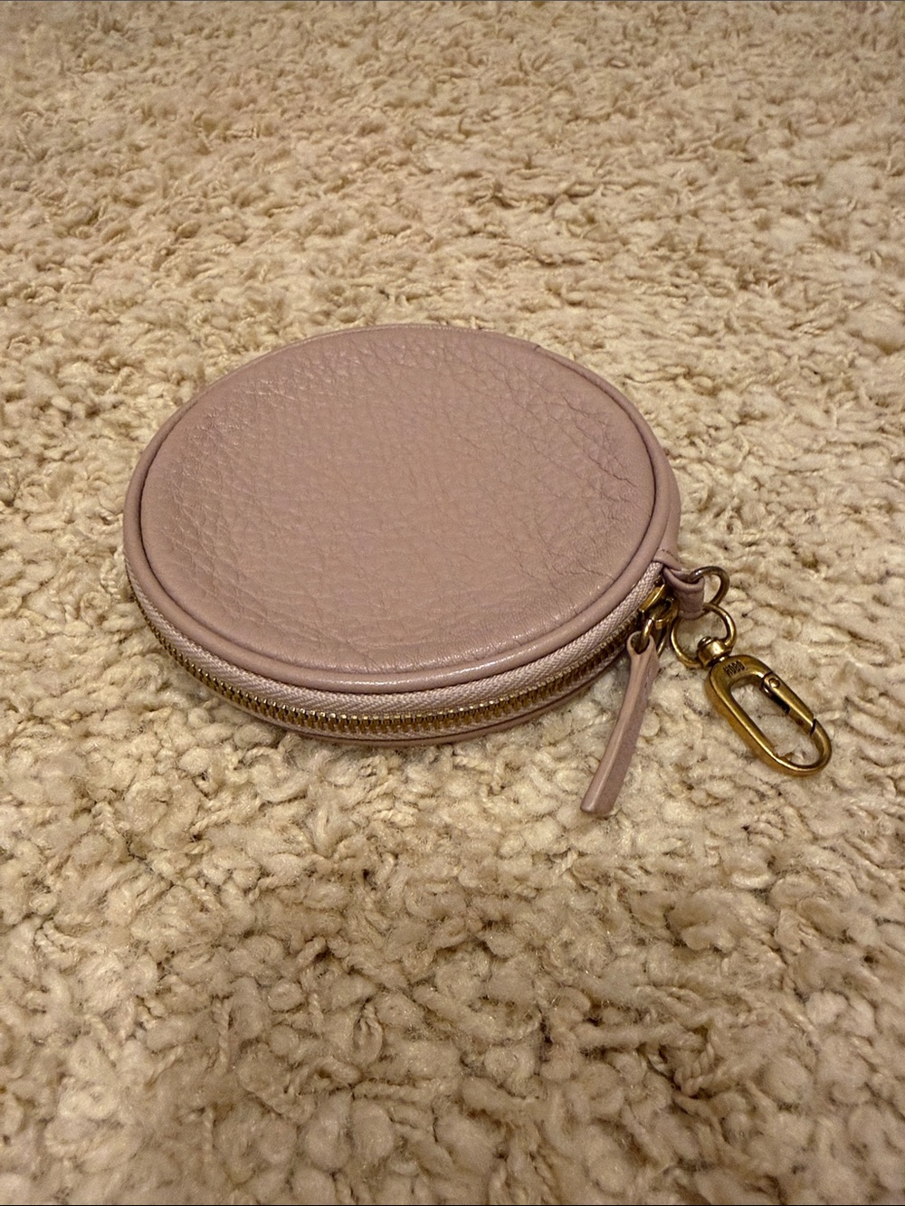 HOBO Round Leather Coin Pouch in Dusty Pink